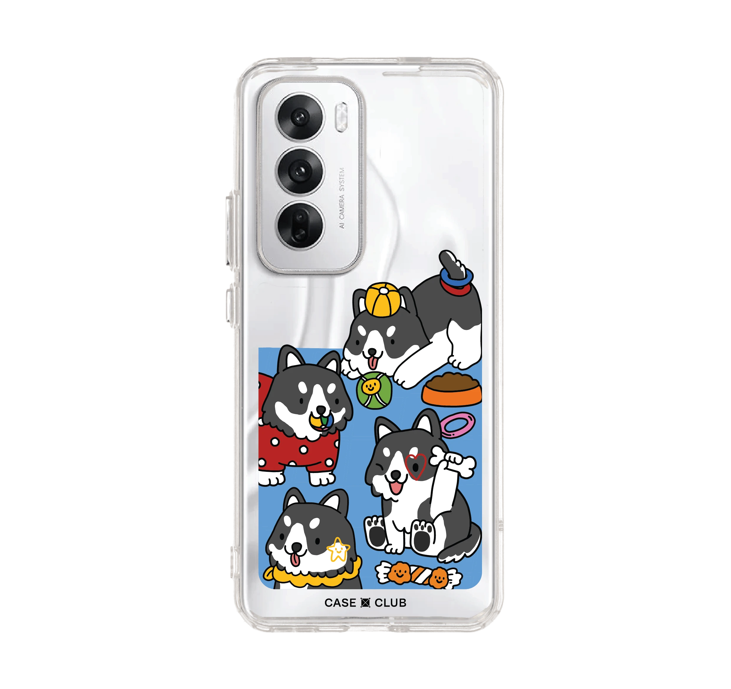oppo reno 12 clear case husky play time